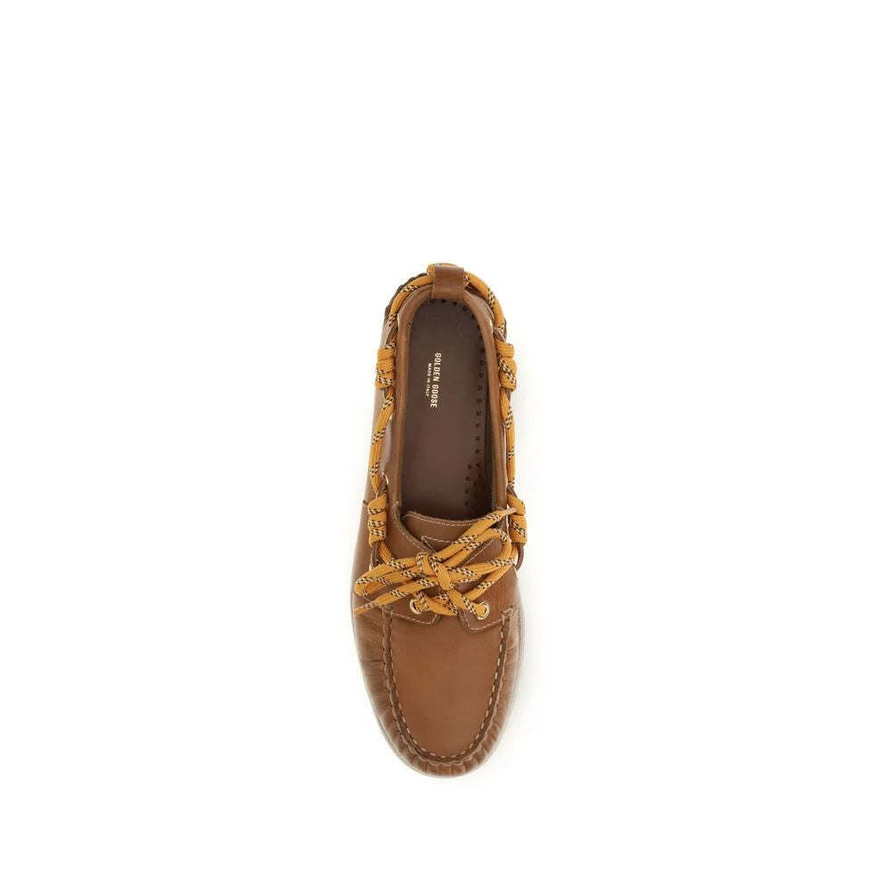 Golden Goose Brown Calf Leather Bos Taurus Slip-On Loafers