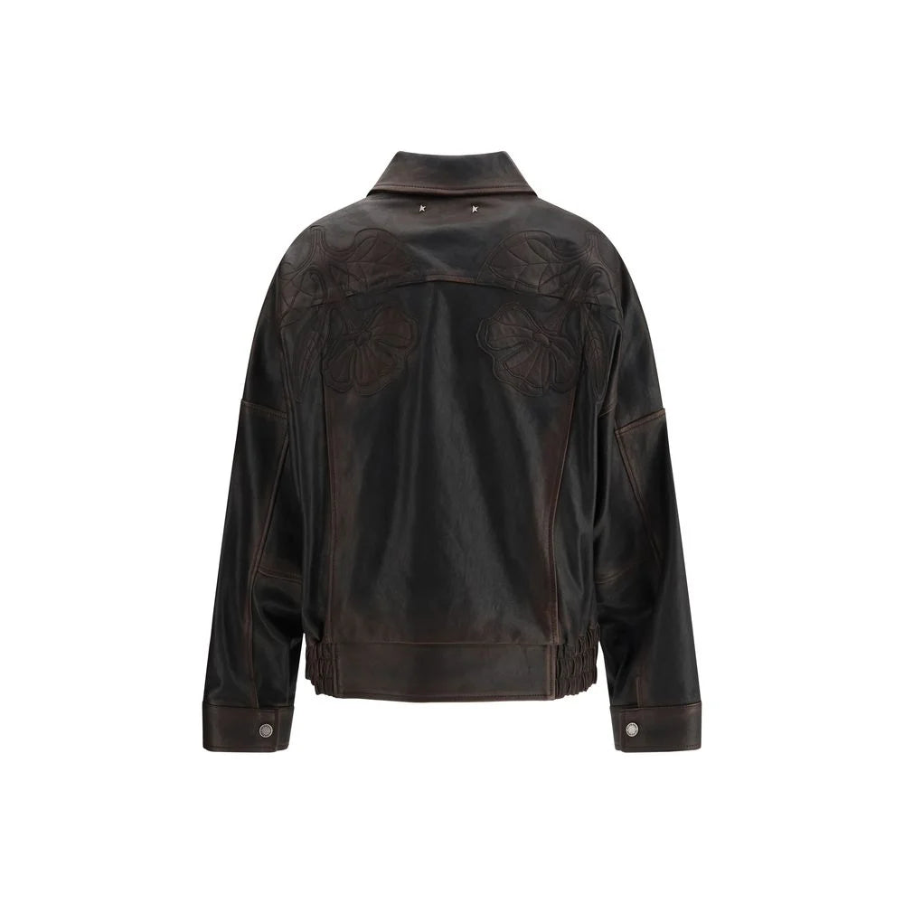 מעיל בומר חום של גולדן גוס Golden Goose Brown Viscose Bomber - IT42 | L