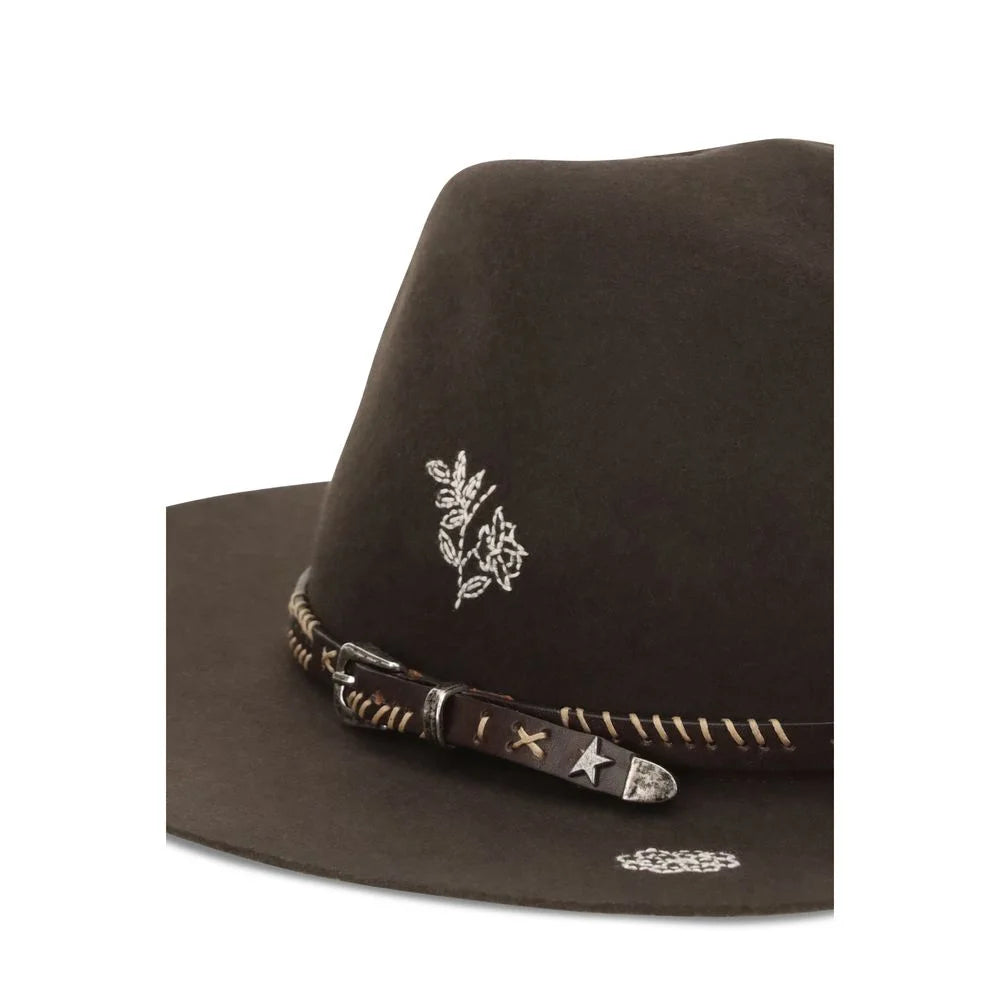 Golden Goose Brown Wool Oves Aries Fedora - S