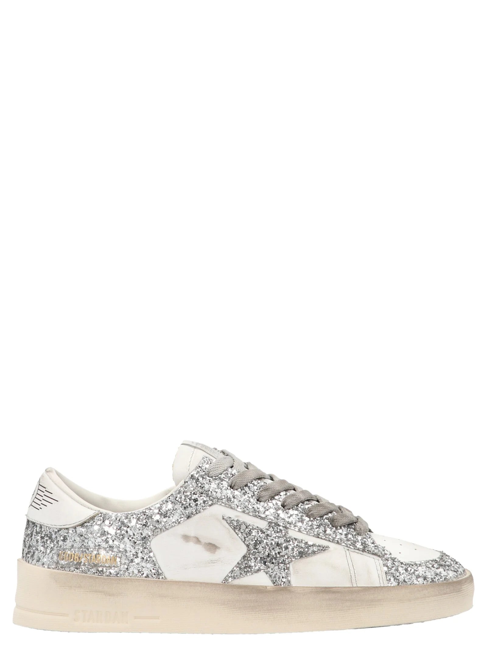 Golden Goose Stříbrné tenisky z polyesteru