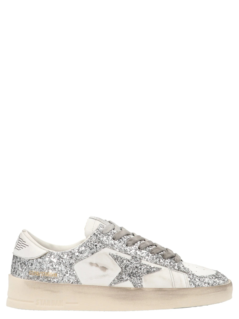 Golden Goose Stříbrné tenisky z polyesteru