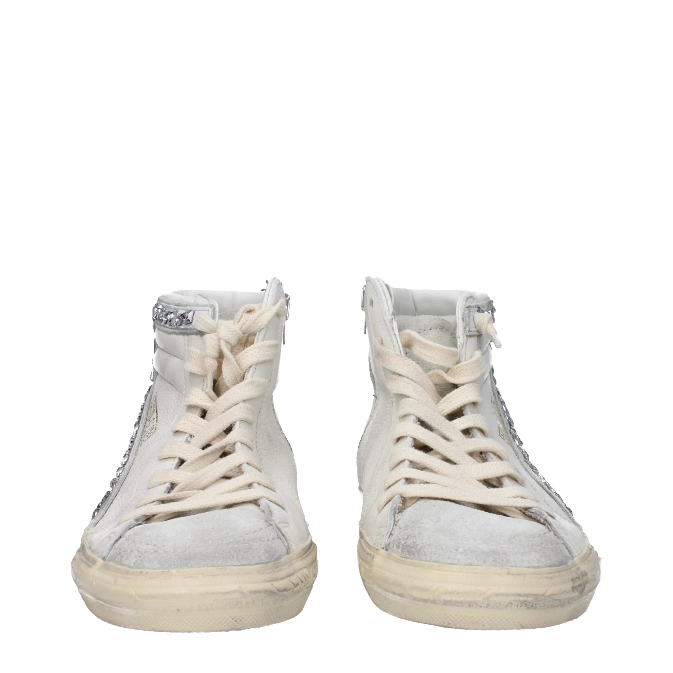 Golden Goose White Leather High Tops - EU40/US10