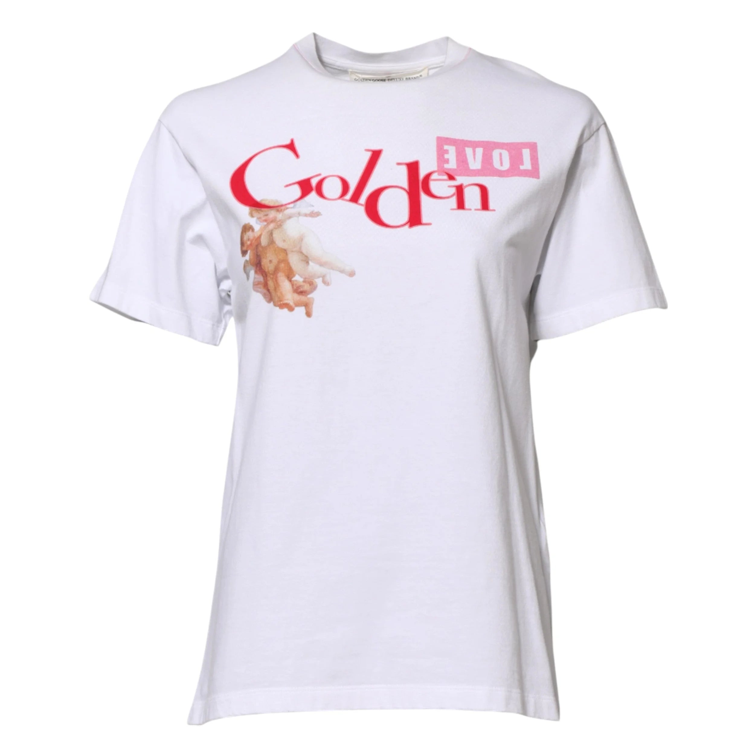 Golden Goose White Printed Round Neck T-shirt - IT38 | XS - T-Shirts