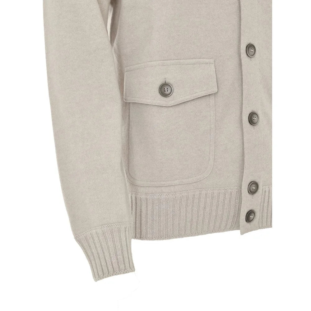 Gran Sasso Beige Cashmere Cardigan - IT50 | L - Cardigans