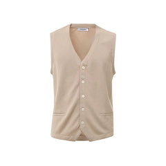 Gran Sasso Beige Cotton Sleveless Jacket - IT50 | L - Vests