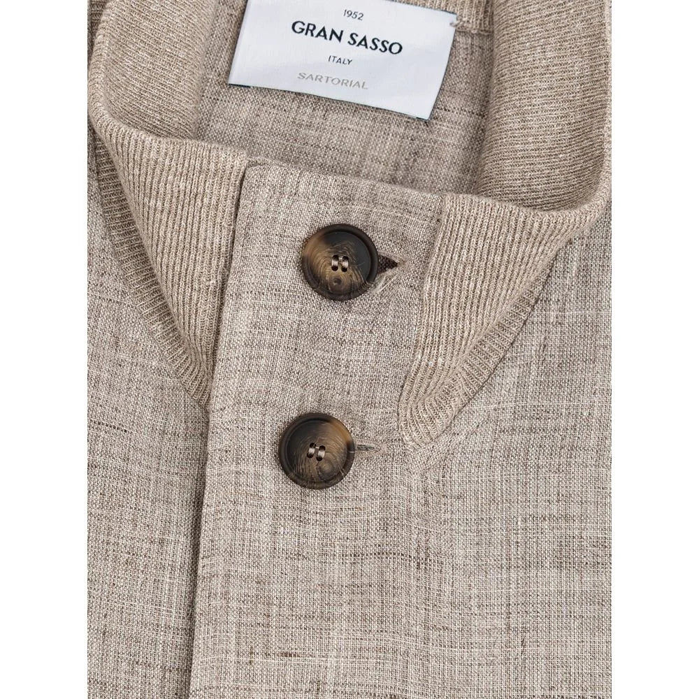 Gran Sasso Beige Linen Jackets & Coat - IT50 | L - Coats & Jackets