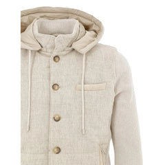 Gran Sasso Beige Wool Shell Jacket - IT50 | L - Sport Jackets