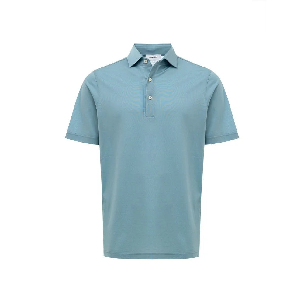 Gran Sasso Blue Cotton Polo Shirt - IT50 | L - Polos