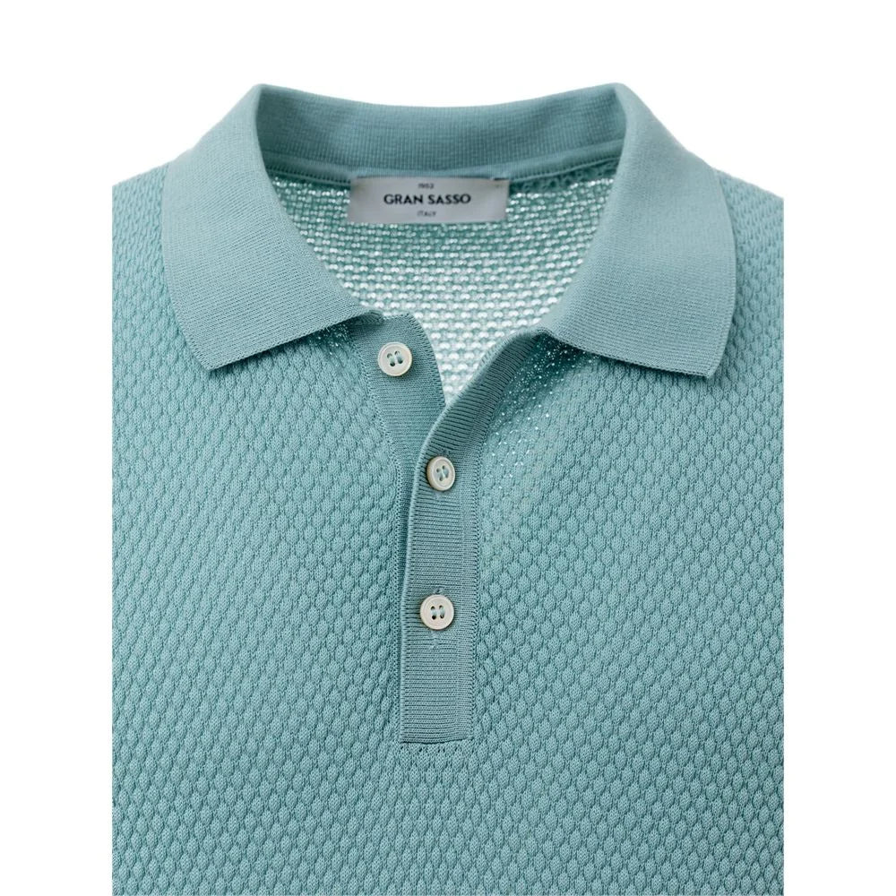 Gran Sasso Blue Cotton Polo Shirt - IT50 | L - Polos