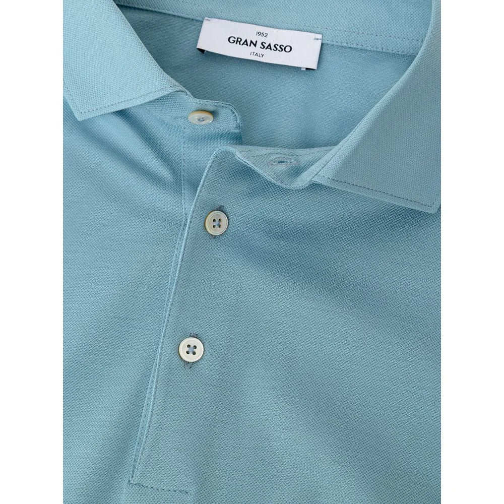 Gran Sasso Blue Cotton Polo Shirt - IT50 | L - Polos
