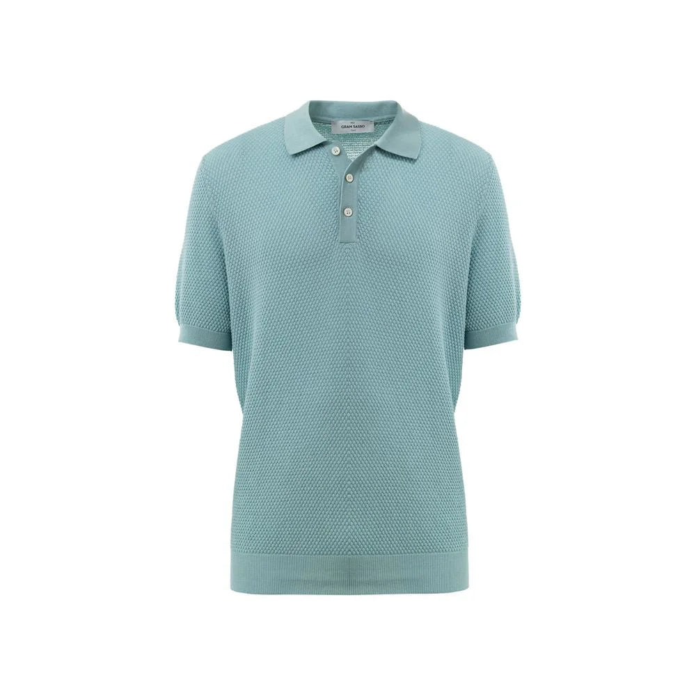 Gran Sasso Blue Cotton Polo Shirt - IT50 | L - Polos