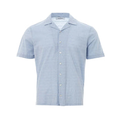Gran Sasso Blue Linen And Cotton Shortsleeve - IT50 | L - Shirts