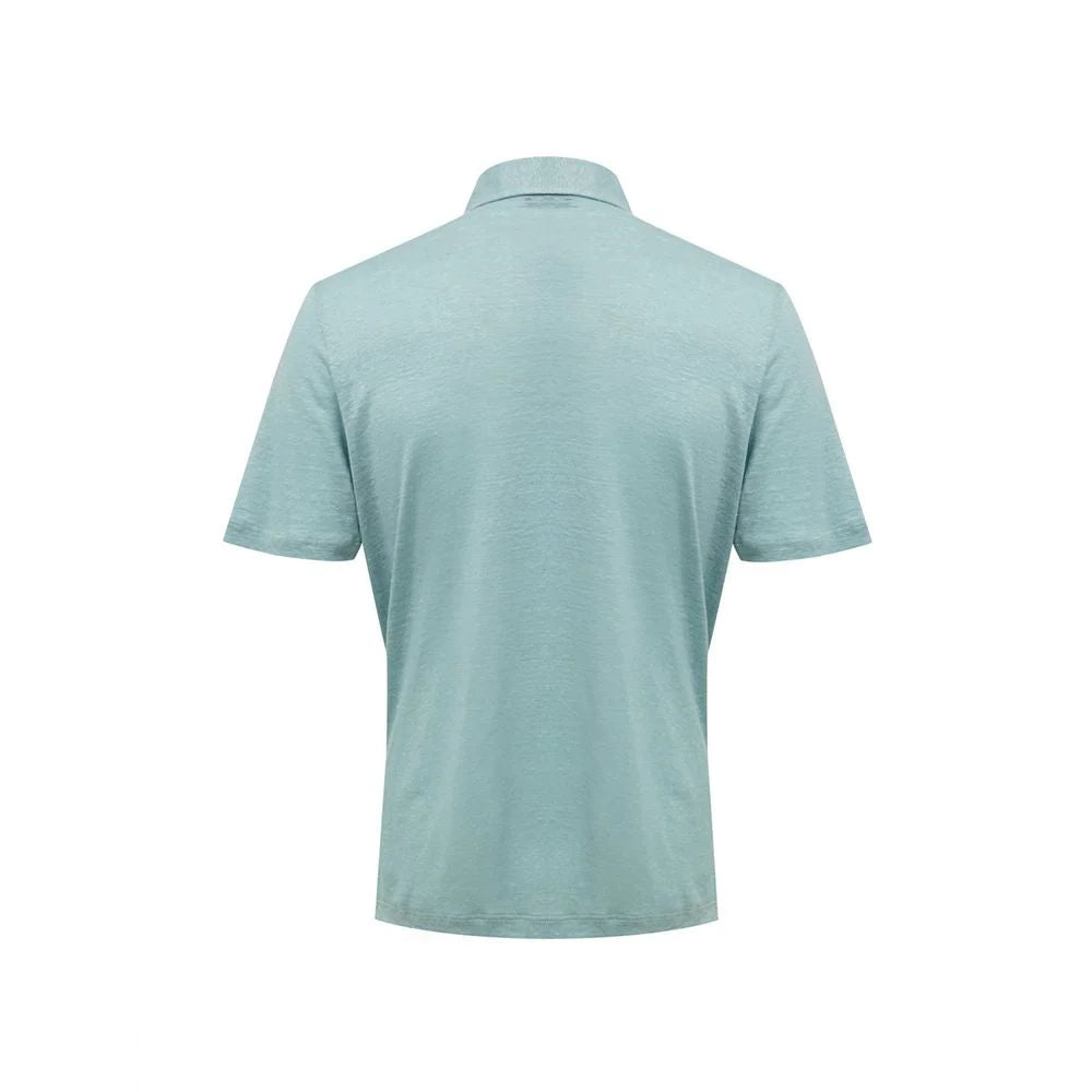 Gran Sasso Blue Linen Polo Shirt - IT50 | L - Polos