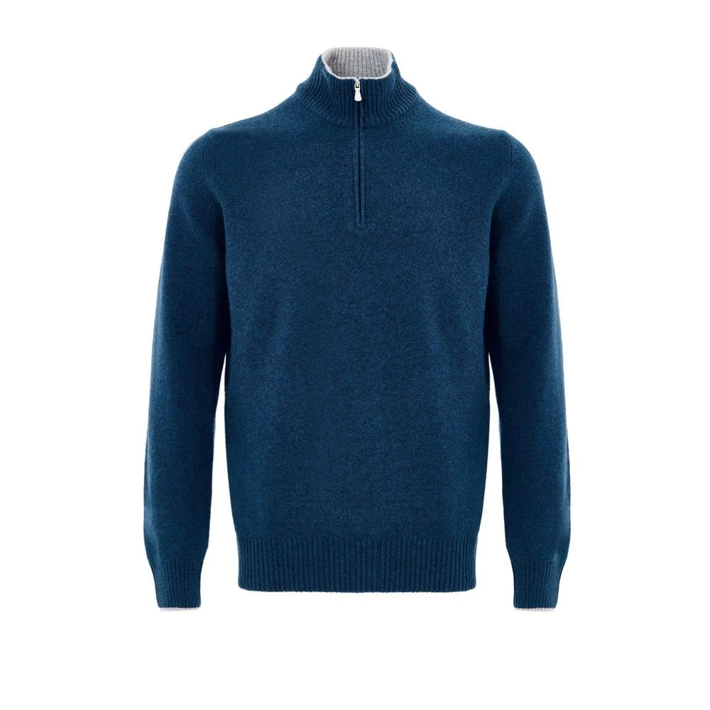 Gran Sasso Blue Wool Turtleneck - IT52 | XL