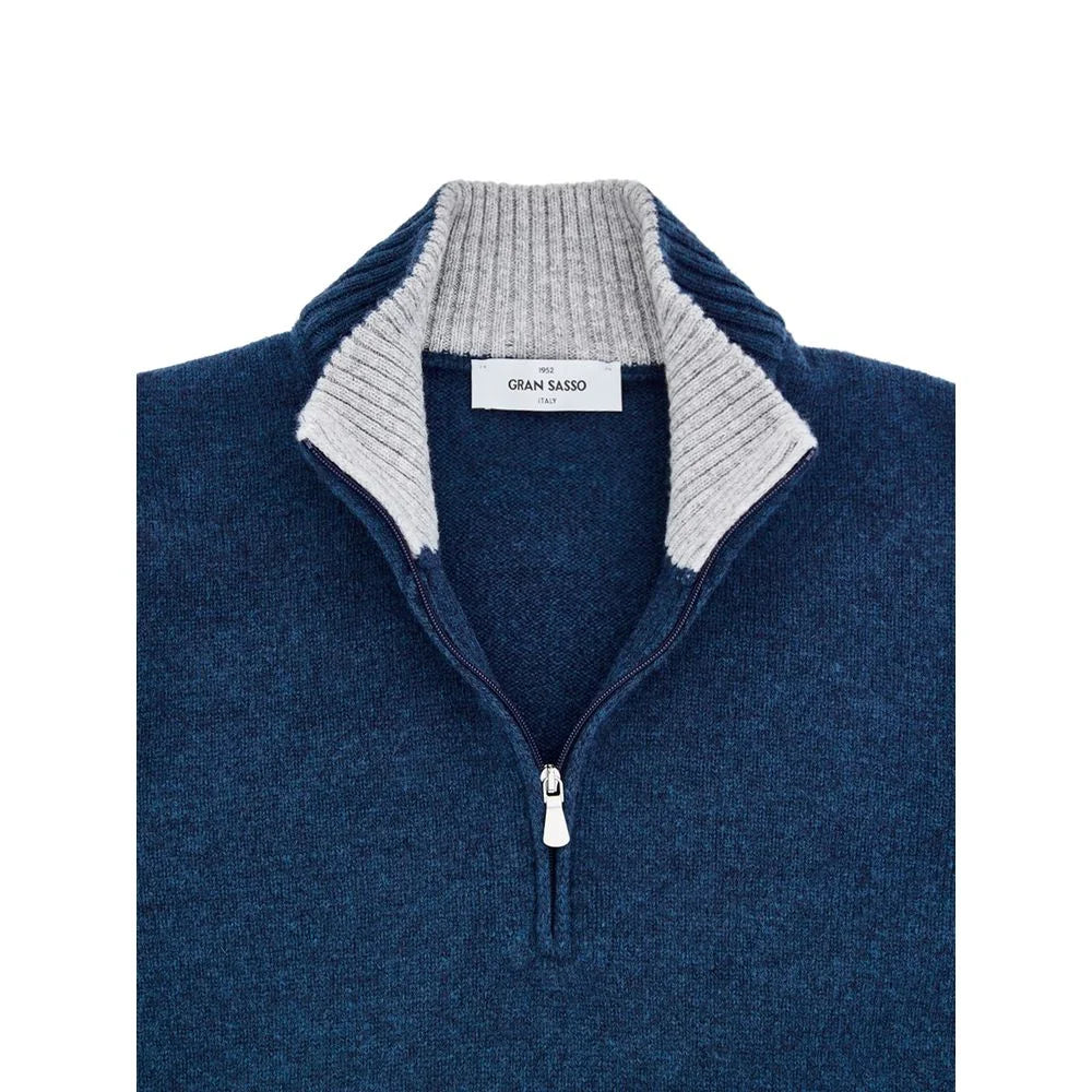 Gran Sasso Blue Wool Turtleneck - IT52 | XL