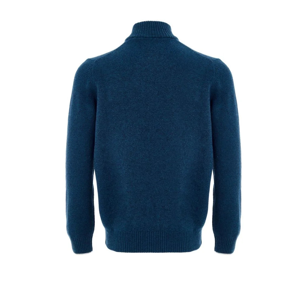 Gran Sasso Blue Wool Turtleneck - IT52 | XL