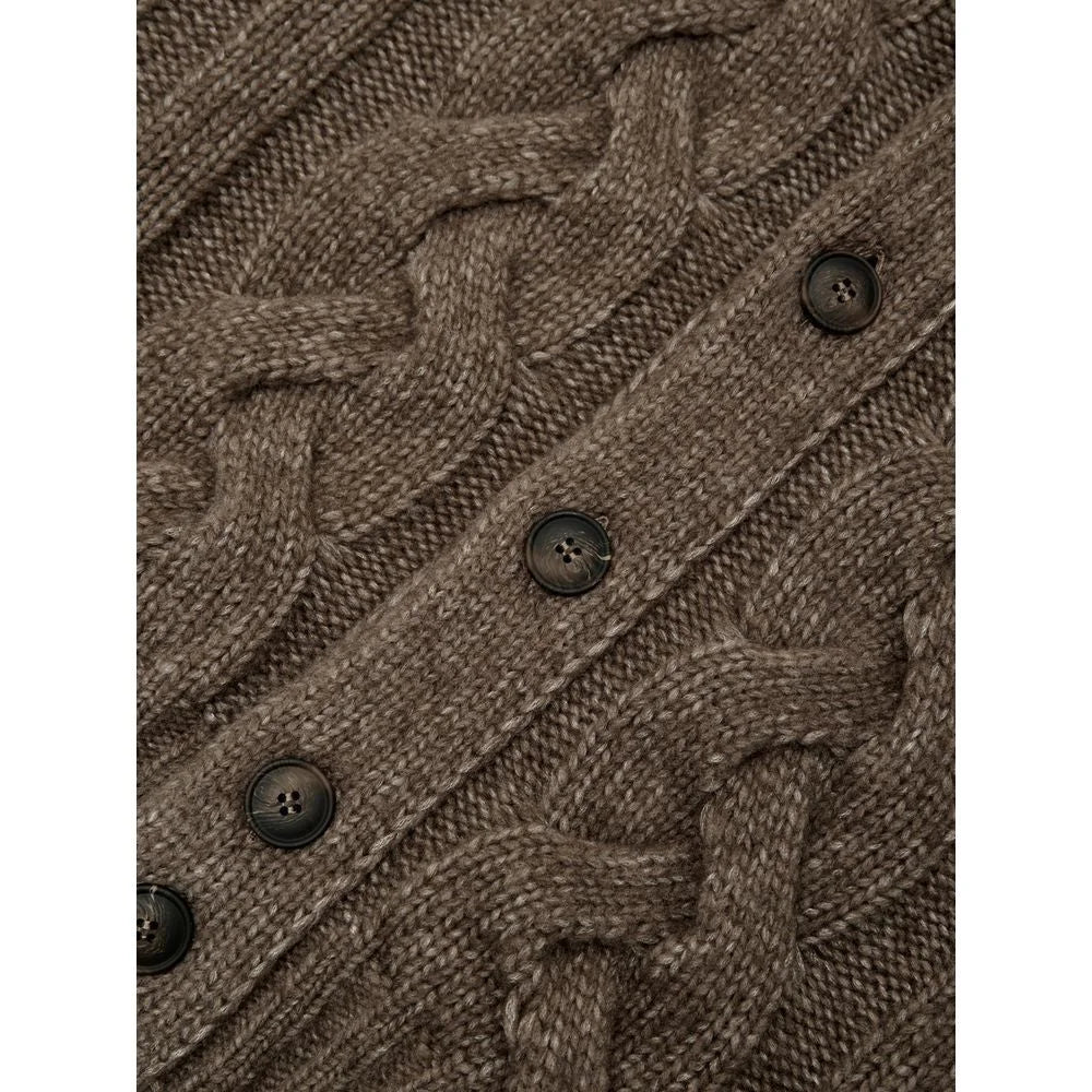 Gran Sasso Brown Wool Cardigan - IT50 | L