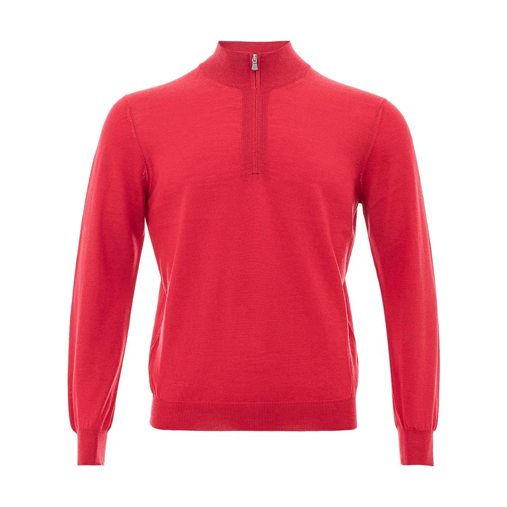 Gran Sasso Elegant Crimson Wool T-Shirt for Men - IT50 | L - Sweaters