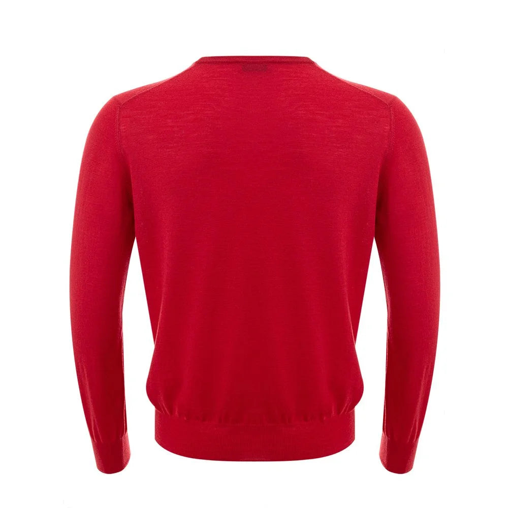 Gran Sasso Elegant Red Wool Sweater for Men - IT50 | L - Sweaters