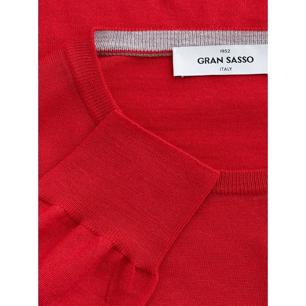 Gran Sasso Elegant Red Wool Sweater for Men - IT50 | L - Sweaters