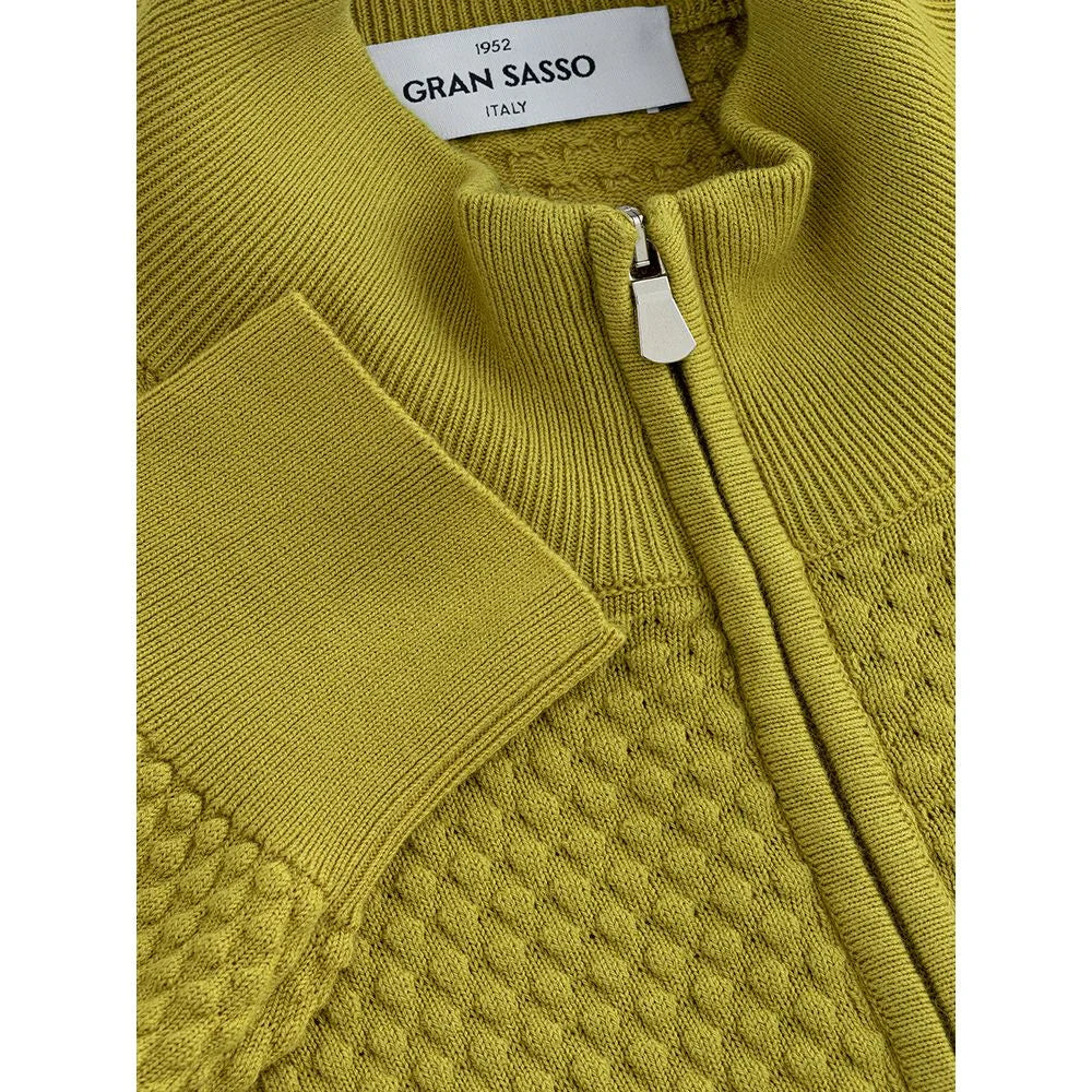 Gran Sasso Elegant Yellow Cotton Cardigan for Men - IT50 | L - Cardigans