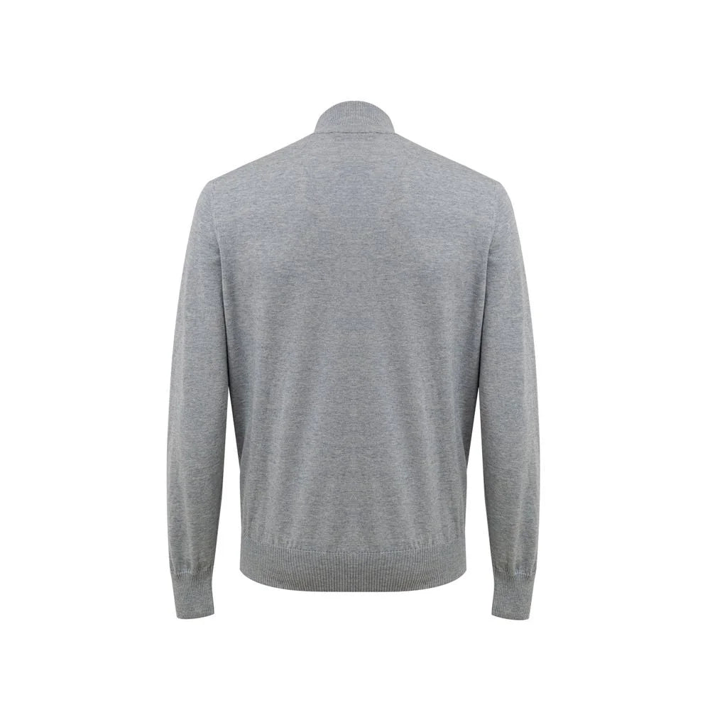 Gran Sasso Gray Cotton Cardigan - IT50 | L - Cardigans
