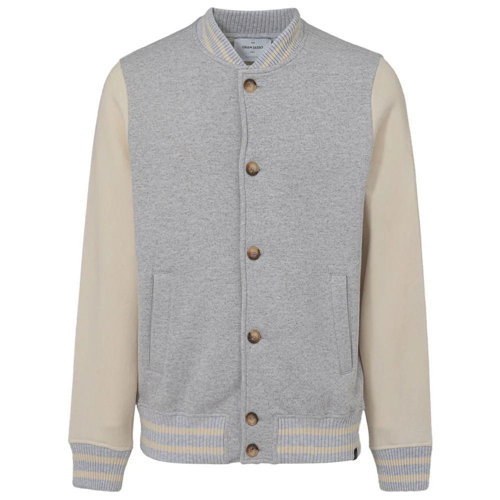 Gran Sasso Gray Cotton Jackets & Coat - IT50 | L - Varsity Jackets