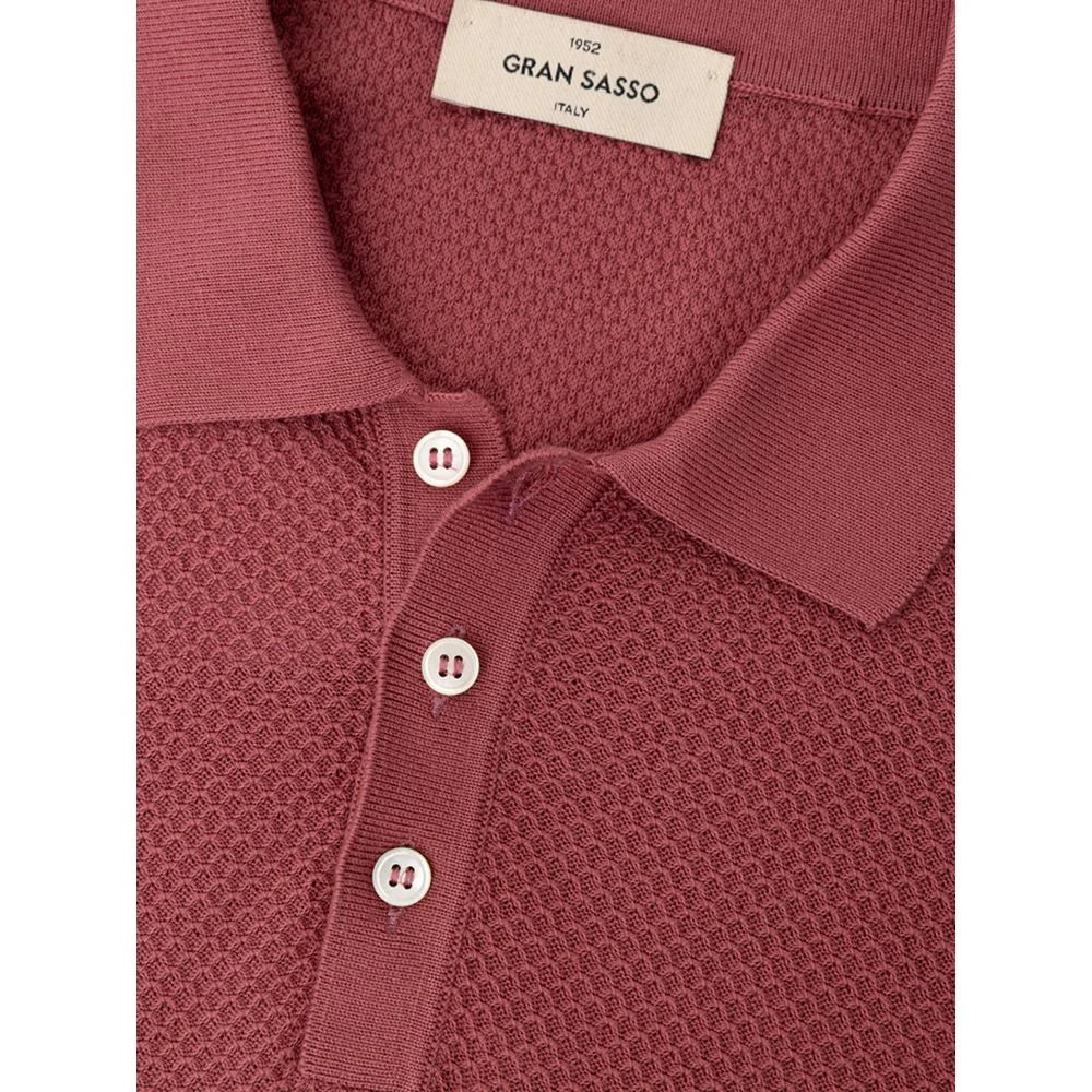 Gran Sasso Red Cotton Polo Shirt - IT50 | L - Polos