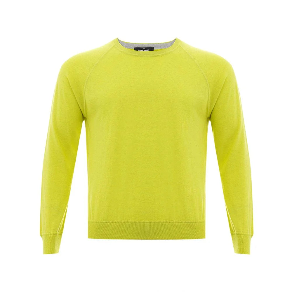 Gran Sasso Sunny Yellow Italian Cotton Sweater - IT50 | L - Sweaters