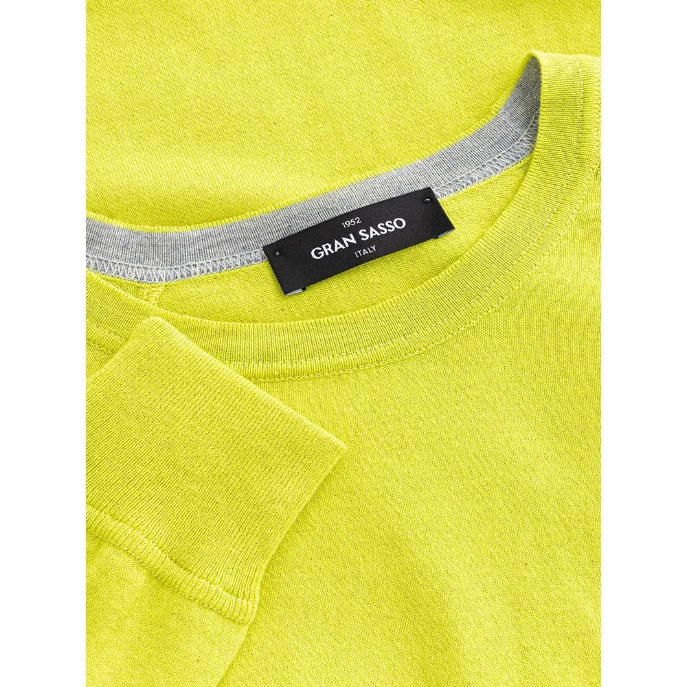 Gran Sasso Sunny Yellow Italian Cotton Sweater - IT50 | L - Sweaters