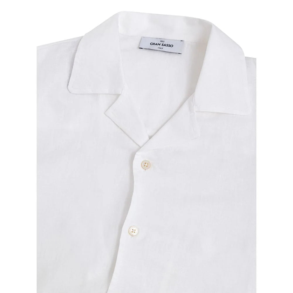 Gran Sasso White Linen Shirt - IT50 | L - Shirts