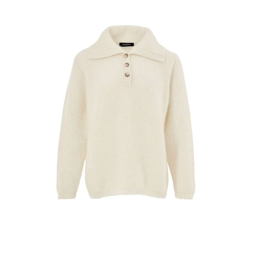 Gran Sasso White Wool Polo Shirt - IT48 | XL