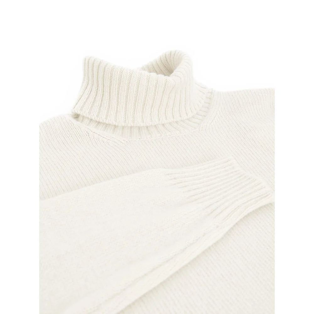 Gran Sasso White Wool Turtleneck - IT54 | XXL