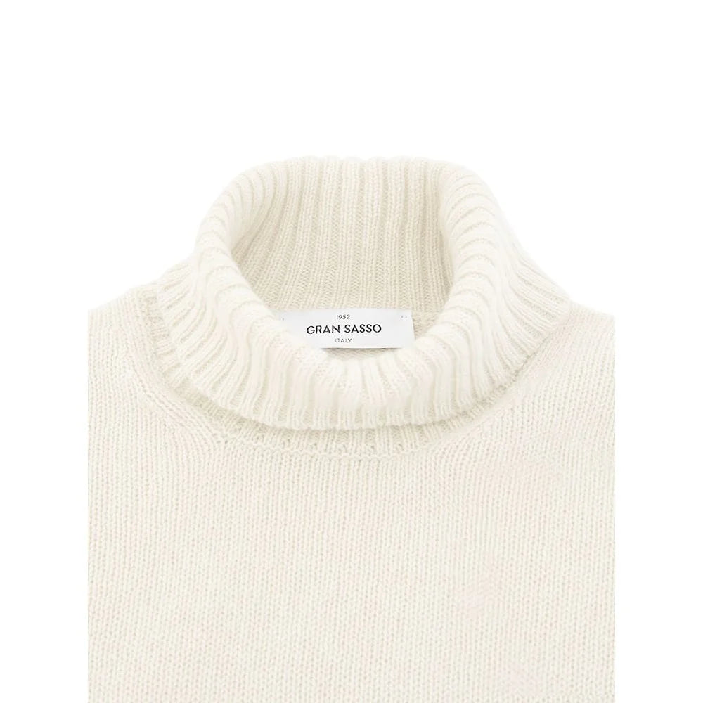 Gran Sasso White Wool Turtleneck - IT54 | XXL