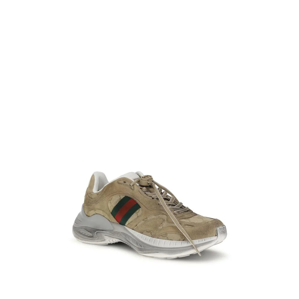 Gucci Beige Calf Leather Bos Taurus Athletic Sneakers