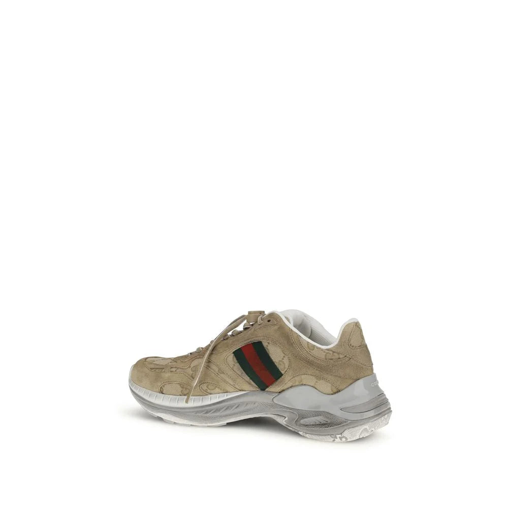 Gucci Beige Calf Leather Bos Taurus Athletic Sneakers