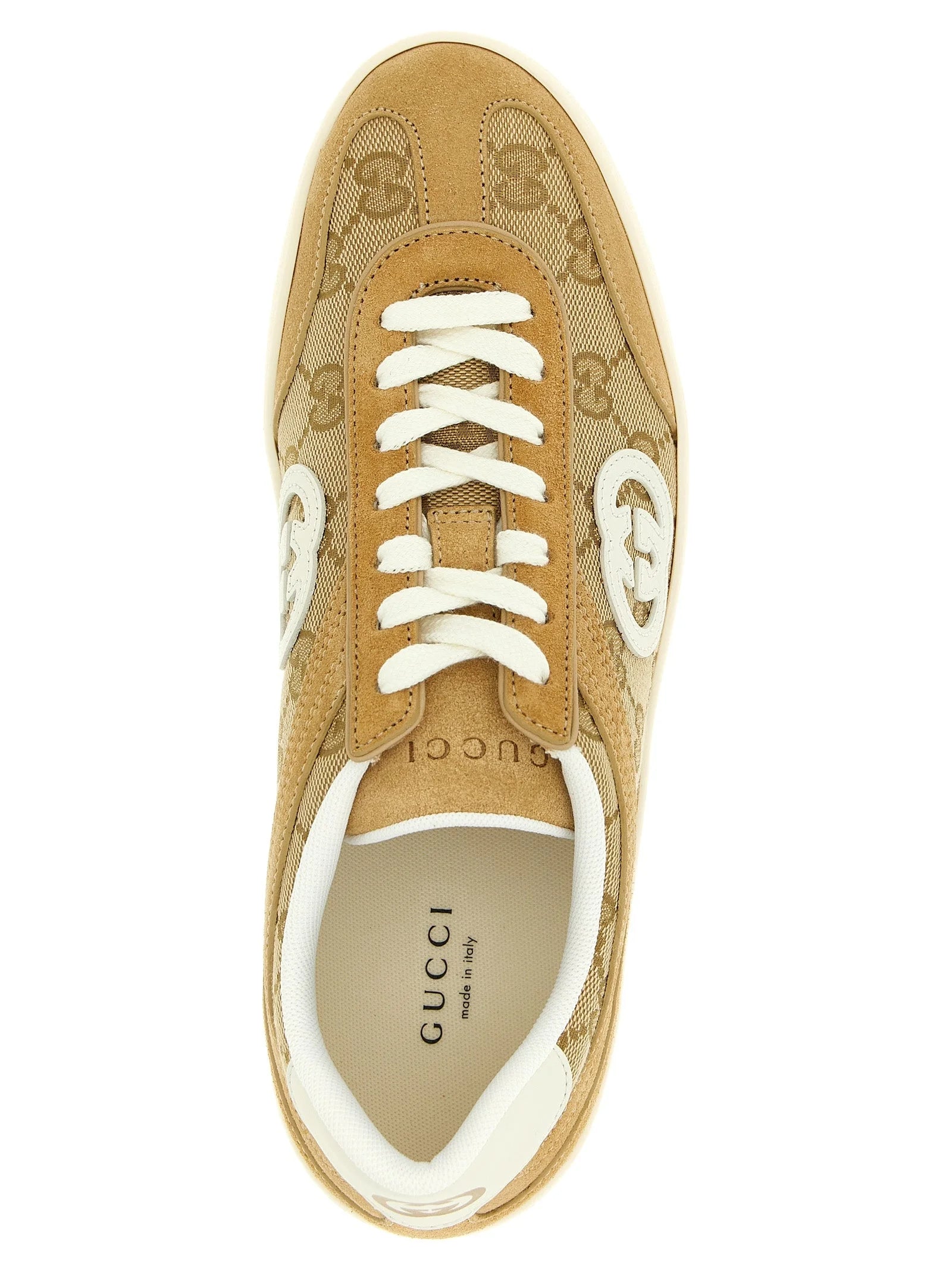 Gucci Beige Calfskin Low Top Sneakers - EU35/US5