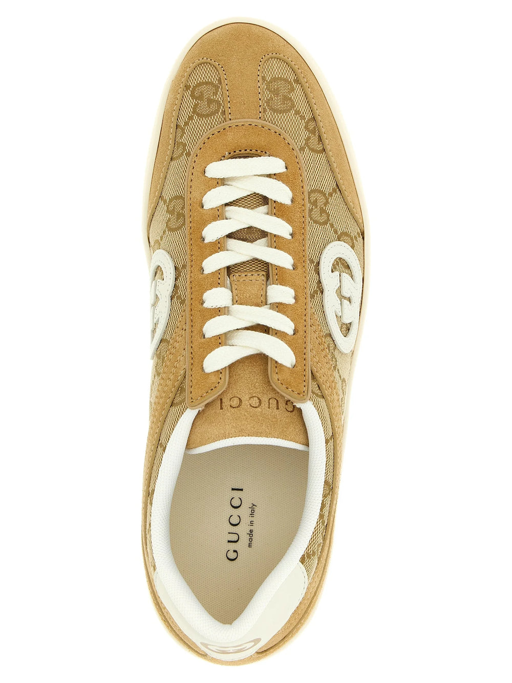 Gucci Beige Calfskin Low Top Sneakers - EU35/US5