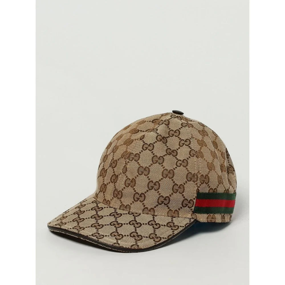 Gucci Beige Cotton And Leather Cap (Baseball Hat) - M
