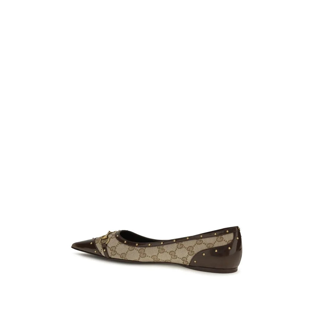 Gucci Beige Fabric Ballet Flats