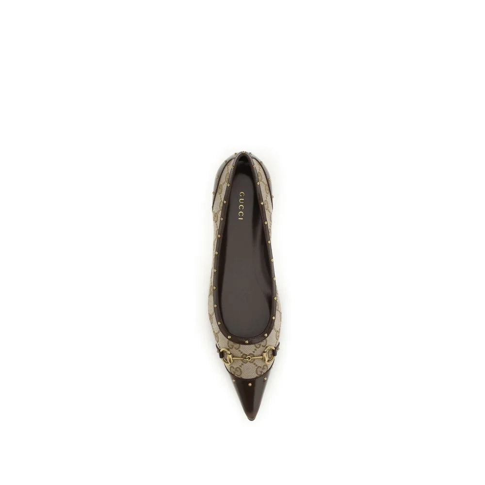 Gucci Beige Fabric Ballet Flats