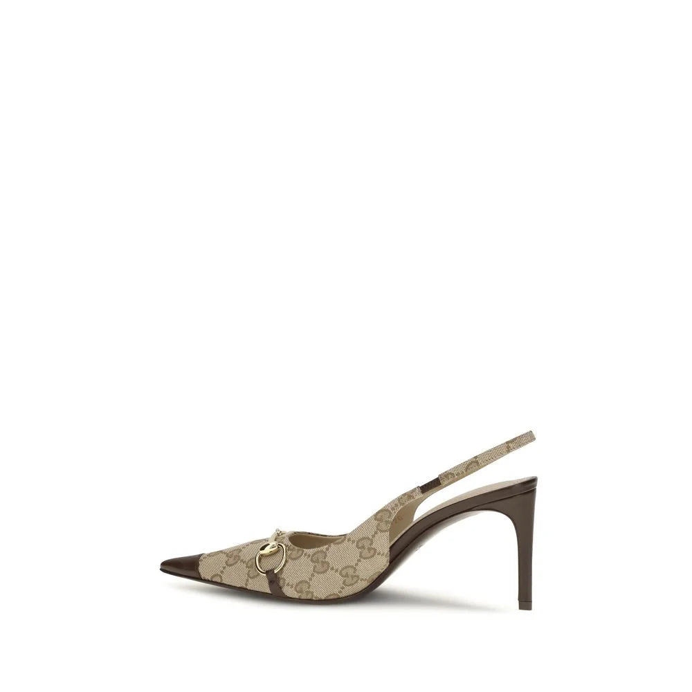 Gucci Beige Fabric High Heel Pumps