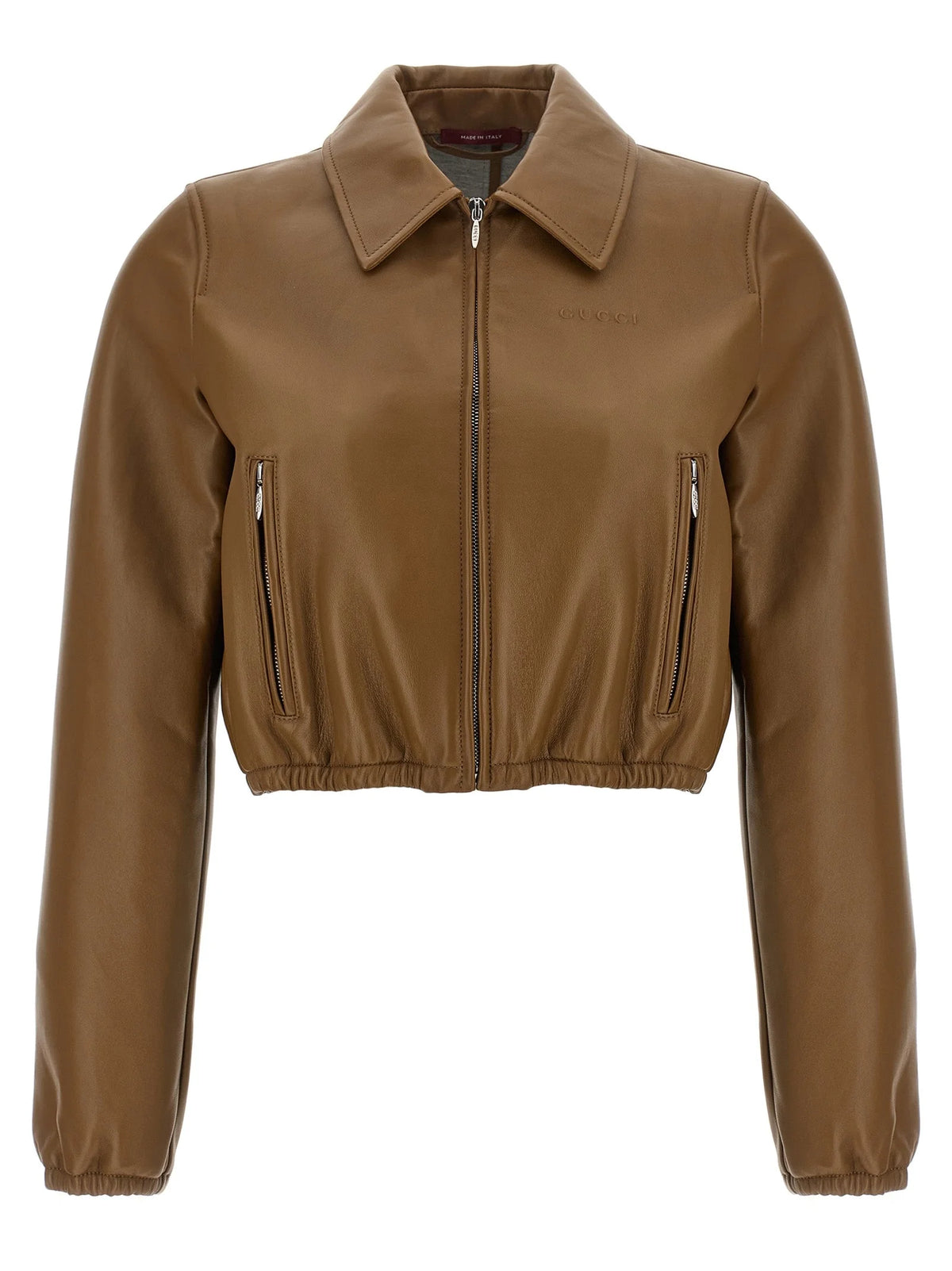 Gucci Beige Lamb Leather Leather Jacket
