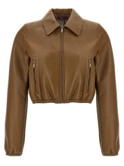 Gucci Beige Lamb Leather Leather Jacket