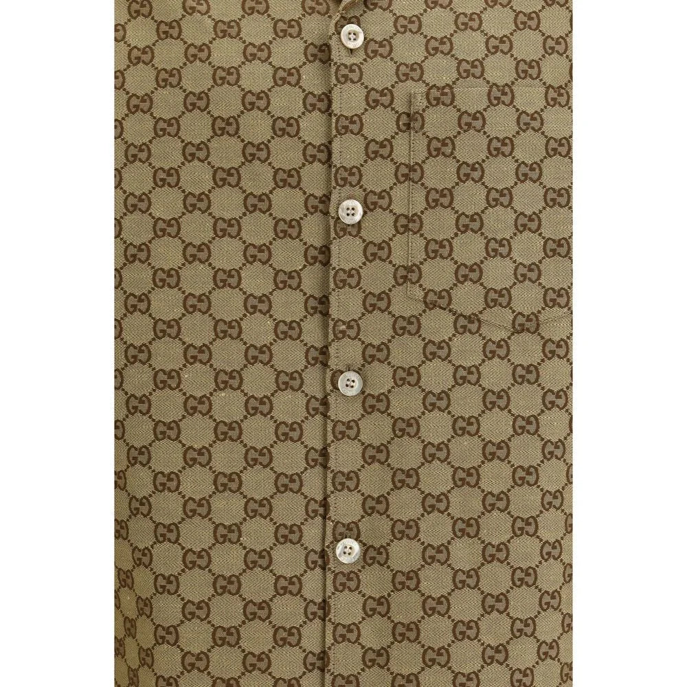 Gucci Beige Linen Shortsleeve Shirt - IT48 | M