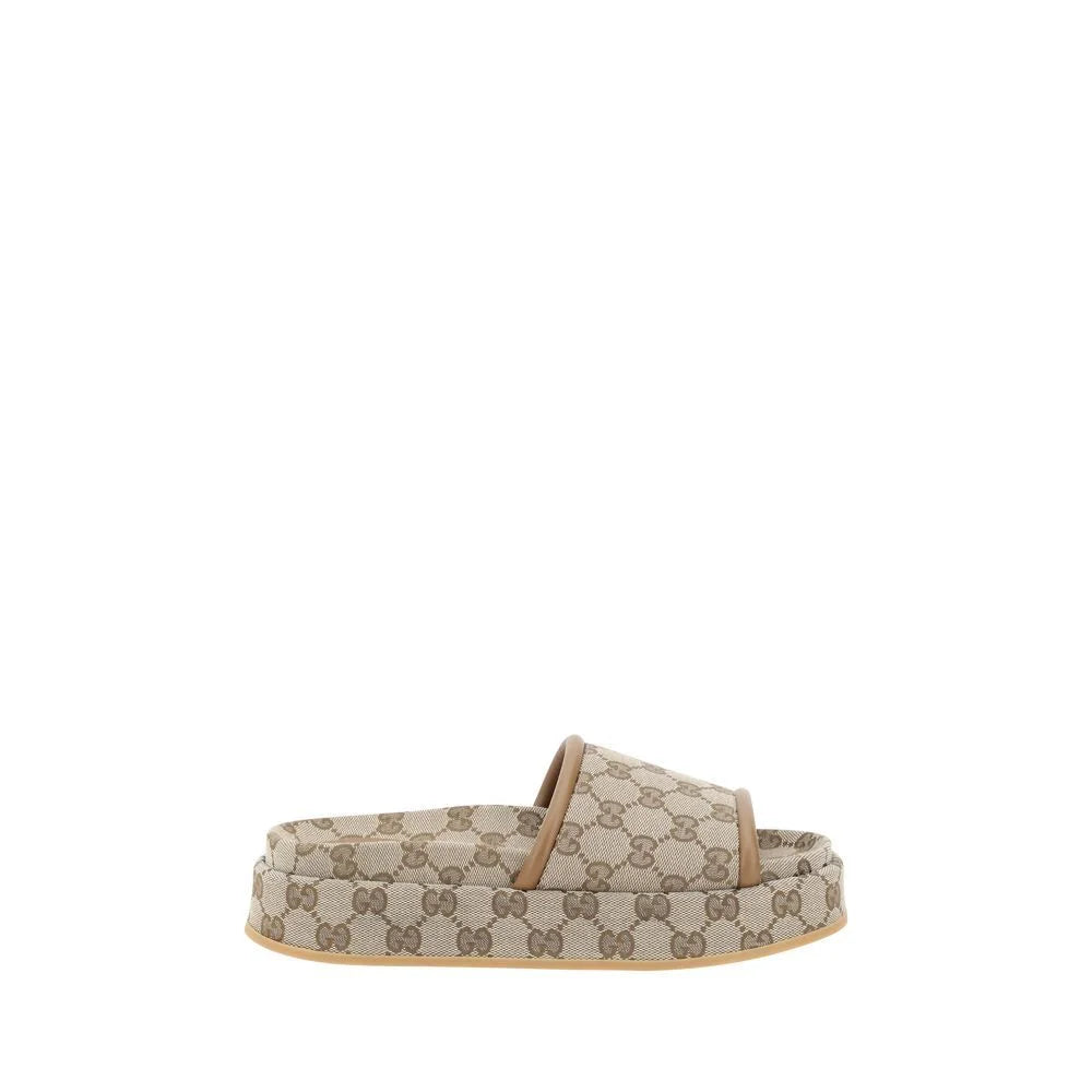 Gucci Beige Polyamide Platform Sandals - EU36/US6