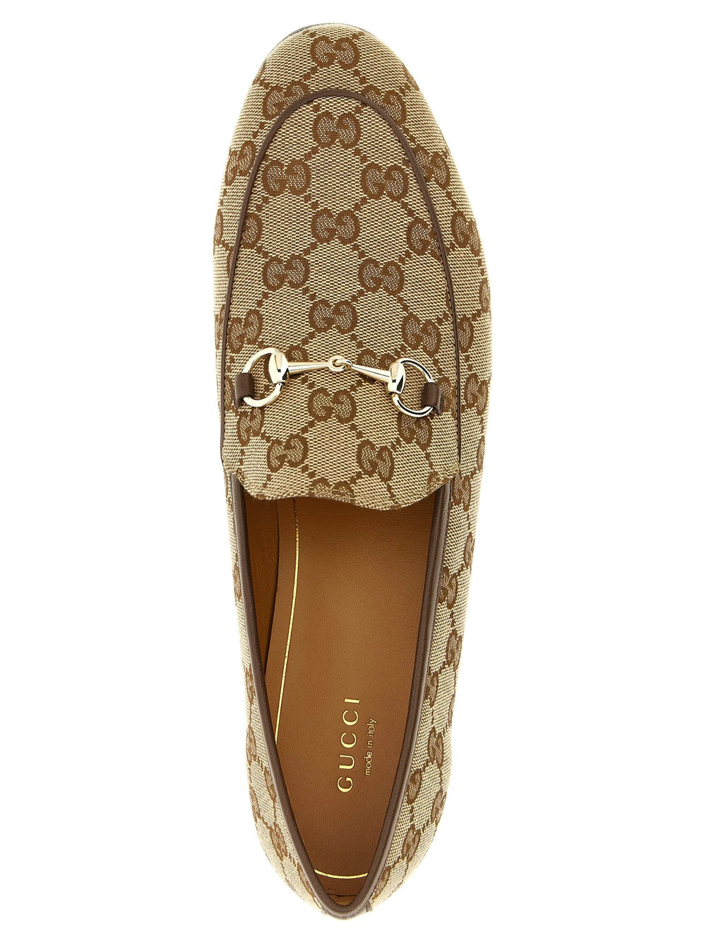 Gucci Beige Polyester Slip-On Loafers - EU38/US8