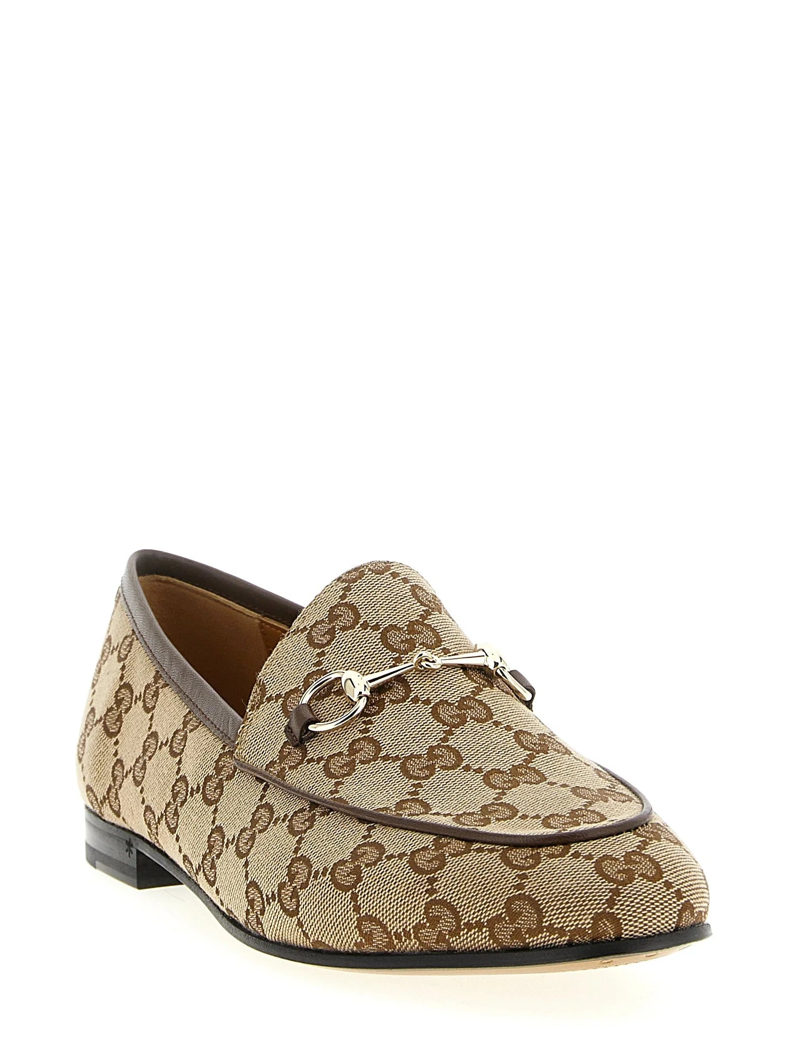 Gucci Beige Polyester Slip-On Loafers - EU38/US8