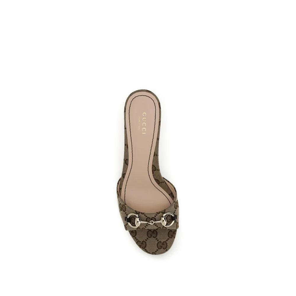 Gucci Beige Polyester Stiletto Heel Sandals - EU37.5/US7.5