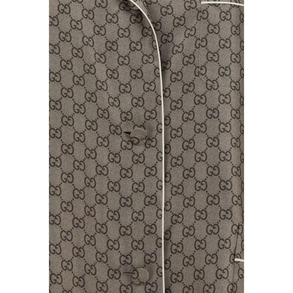 Gucci Beige Silk Dress Shirt